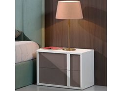 Mesita de Noche BAZAR MONDIALE Cerdeña (Blanco - Lacado - 40x60x45 cm)