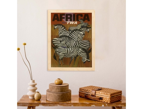 Poster NACNIC Vintage Cartel de publicidad vintage. Zebras en Africa.