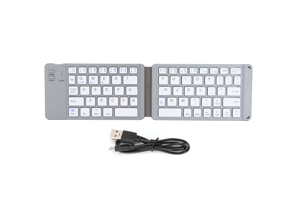 Mini teclado inalámbrico plegable portátil, blanco.
