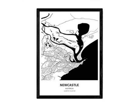 Poster NACNIC Mapa de Newcastle Australia (A3)