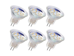 6 Bombillas Led Mr11 Con Base Gu4, 3w Equivalentes A 20w, 12v, Luz Blanca Cálida Para Iluminación.