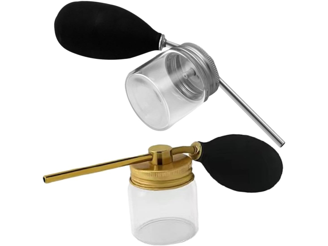 Conjunto De 2 Frascos De Silicone Transparente Para Aplicação De Pó Em Fibras Capilares.