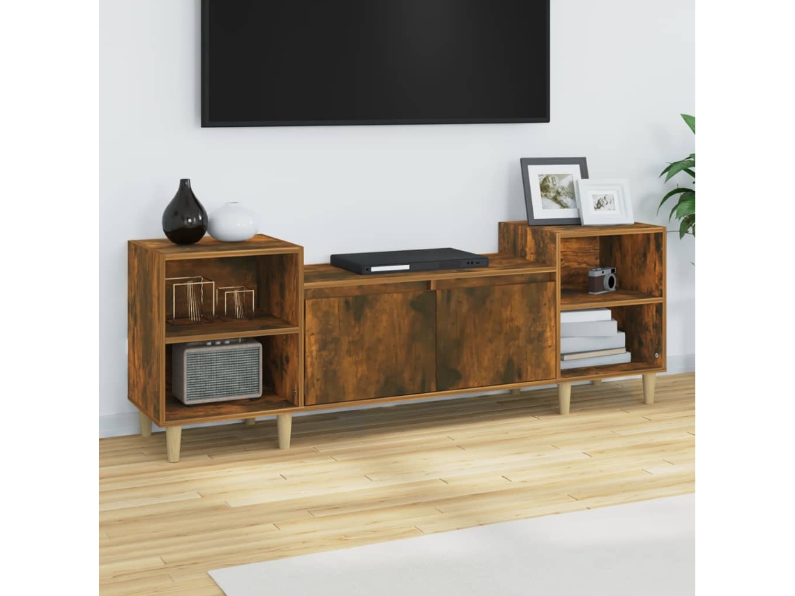 Estantería/Mueble de TV 160X35X55 Cm Derivados de Madera Roble Ahumado