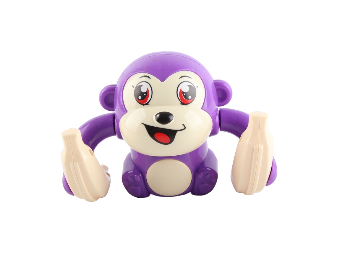 Ats-juguete De Mono Eléctrico Con Voltereta Y Cabeza, Juguete De Mono Gateador Para Bebé Con Luces Y Música, Morado
