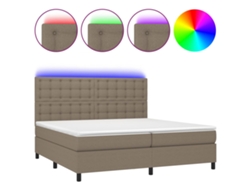 Maison Exclusive - Cama Box Spring Colchón Y Luces Led Tela Gris Taupe 200x200 Cm