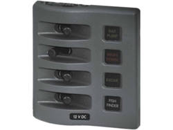 Interruptor BLUE SEA Weatherdeck Panel 4 Position Gris