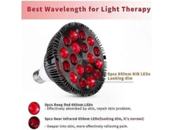 Lámpara infrarroja para aliviar el dolor en el hogar - Dispositivo de terapia de luz roja de 18 W