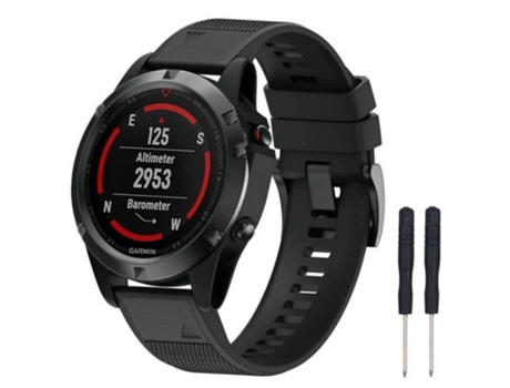Pulsera Para Relojes Garmin 22 Mm Silicona Negra