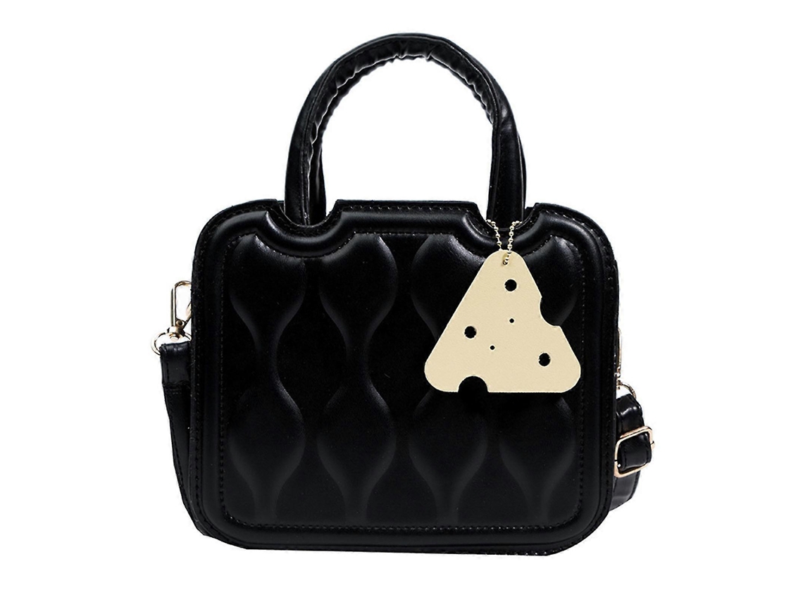 Bolso pequeño cuadrado de piel, bandolera, color liso, bolsa de regalo para galletas, negro