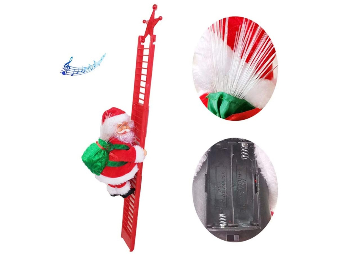 Decoración Navideña Con Luces De Papá Noel Trepando Al Árbol, Eléctrica, Para Colgar, Regalo Para Niños
