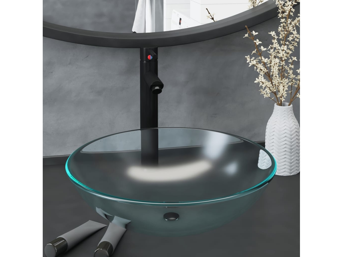 Válvula grifo lavabo Click Clack vidrio esmerilado Temp. Trans. Decoración del hogar Dkd