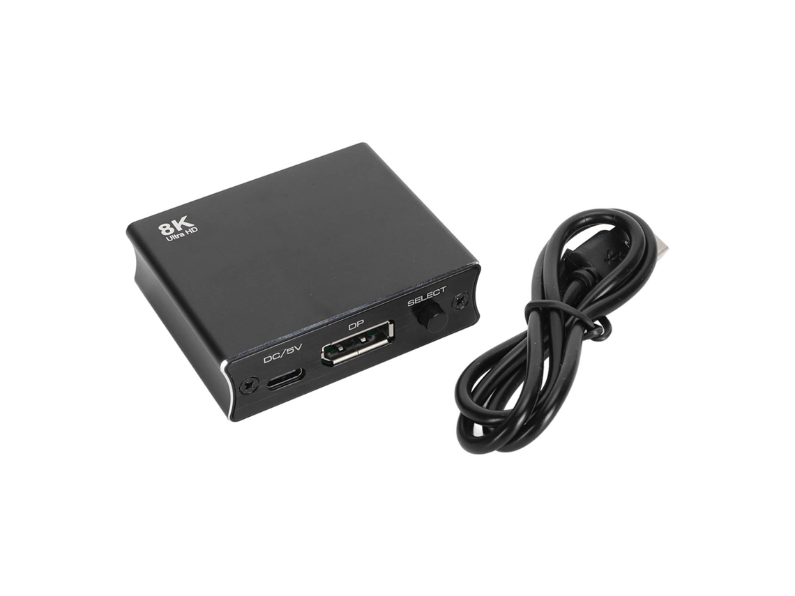 Conmutador Bidireccional Displayport 8k 30hz 2 Entradas 1 Salida 1 Entrada 2 Salidas Dp 1.4 Divisor De Conmutador