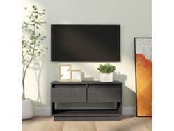 Mueble de Armario Tv 74X34X40 Cm Madera de Pino Maciza Gris