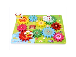 Bloques de construcción de madera Montessori con engranajes 3D en forma de animales . Regalo para niños Czhhmart