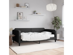 Sofá Cama Con Colchón Tela Negro 100x200 Cm