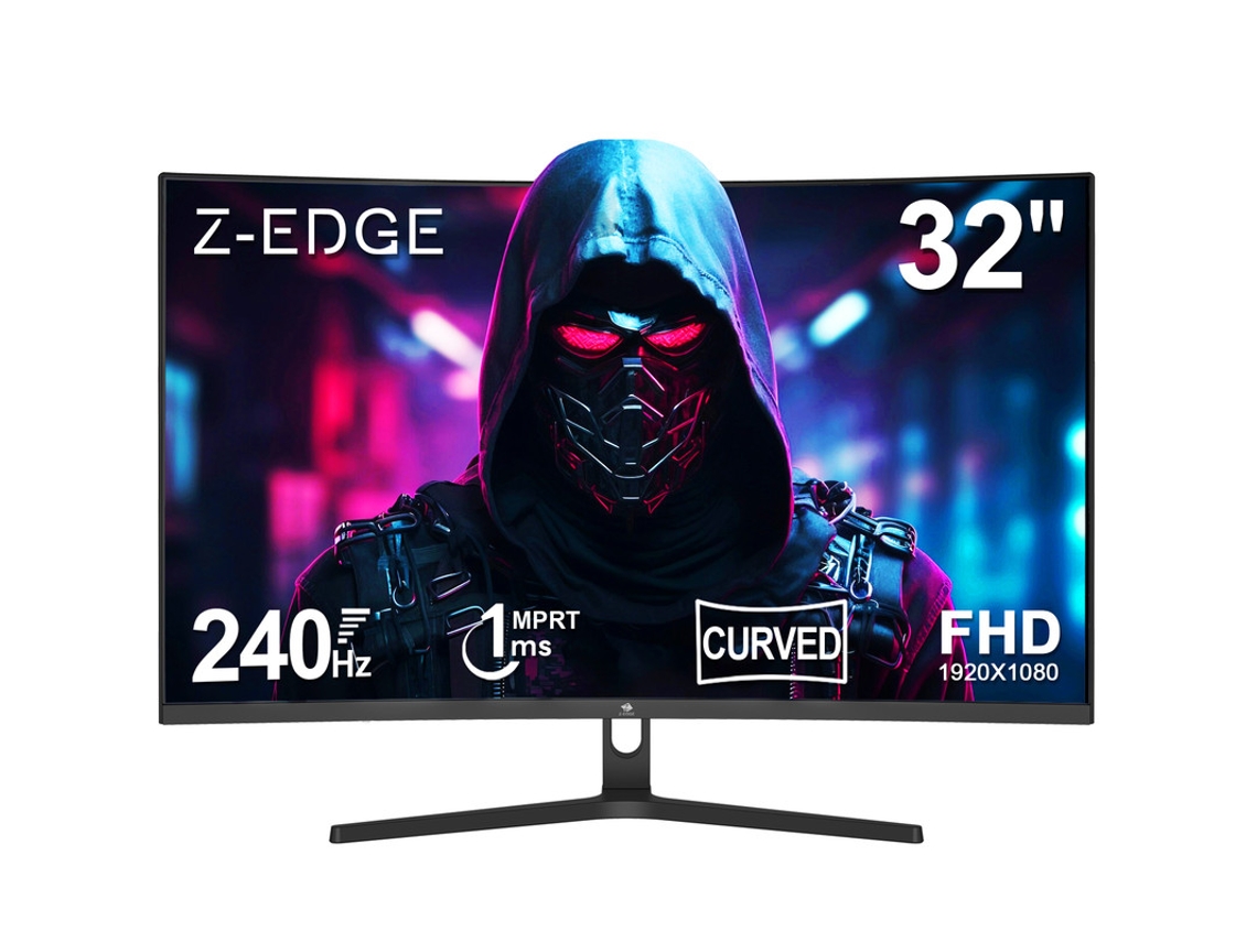 Monitor curvo para juegos Z-edge ug32p (32 pulgadas - 240 Hz - 1 ms - Pantalla curva 16:9 1500R - 280 cd/m² - FreeSync - DisplayPort 1.4 - HDMI 2.0)