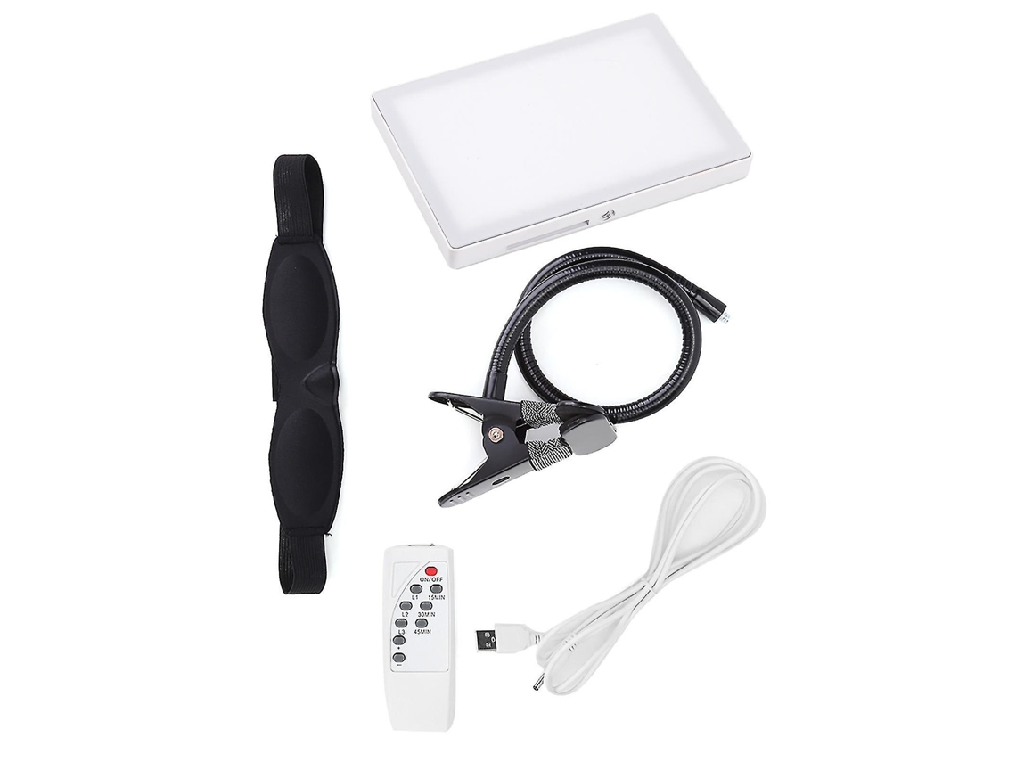 Lámpara portátil de luz roja y azul para terapia facial y corporal.