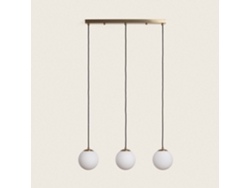 LEDKIA Lámpara Colgante Metal y Cristal Moonlight Brass 3 Focos Dorado