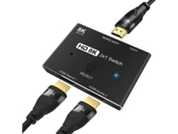 Adaptador Hdmi Switch 2.1 Versión 8K Atyulnm Hdmi0214-Y19 Negro ATYULNM