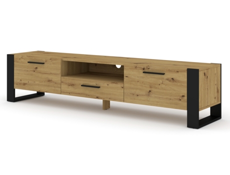 Mueble TV ‎BIM FURNITURE Nuka (200x43x48 cm - Placa Laminada - Marrón)
