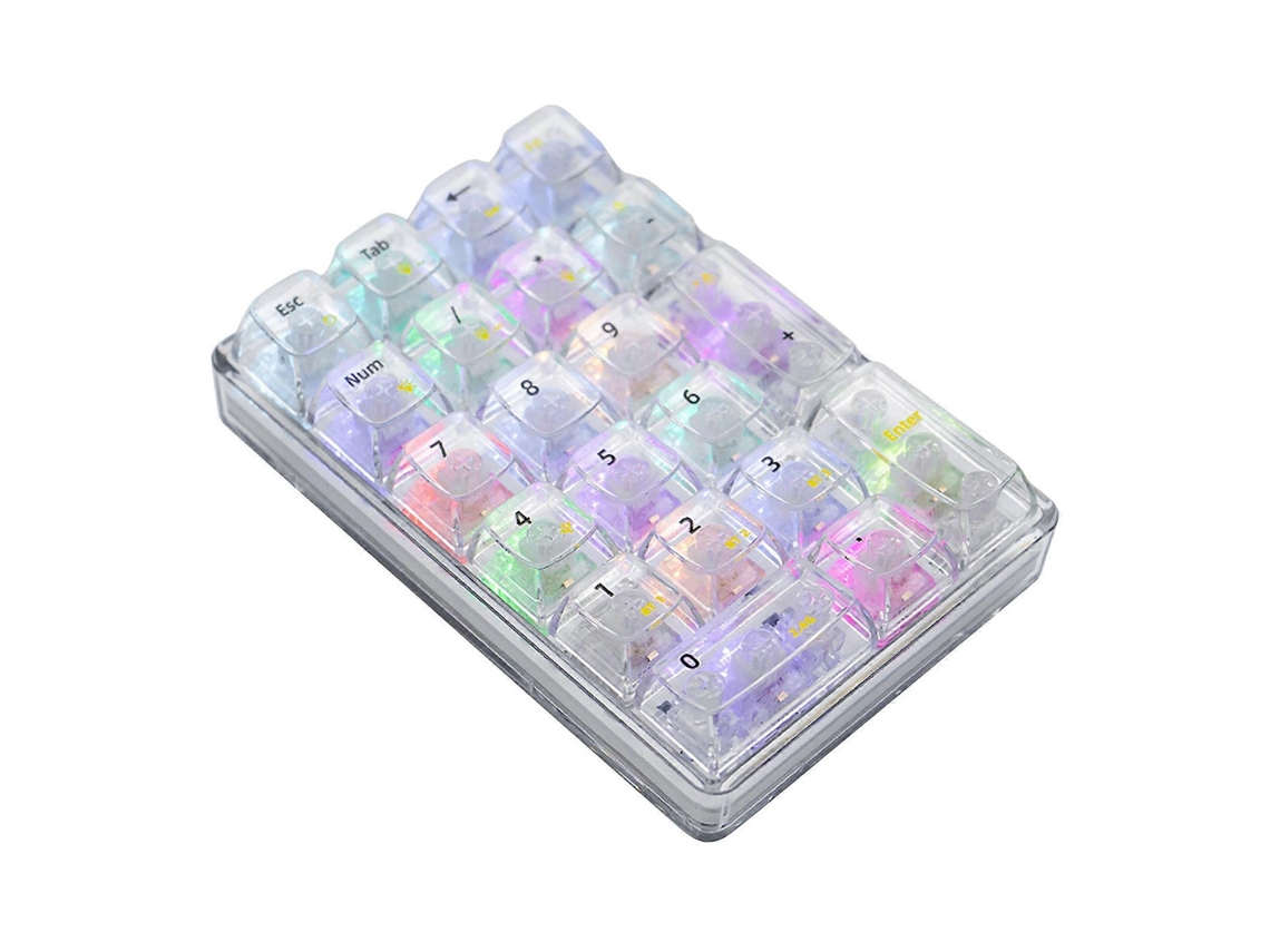 Teclado numérico mecánico compatible con Bluetooth, teclado numérico transparente de 21 teclas para contabilidad, teclado para juegos Everley891