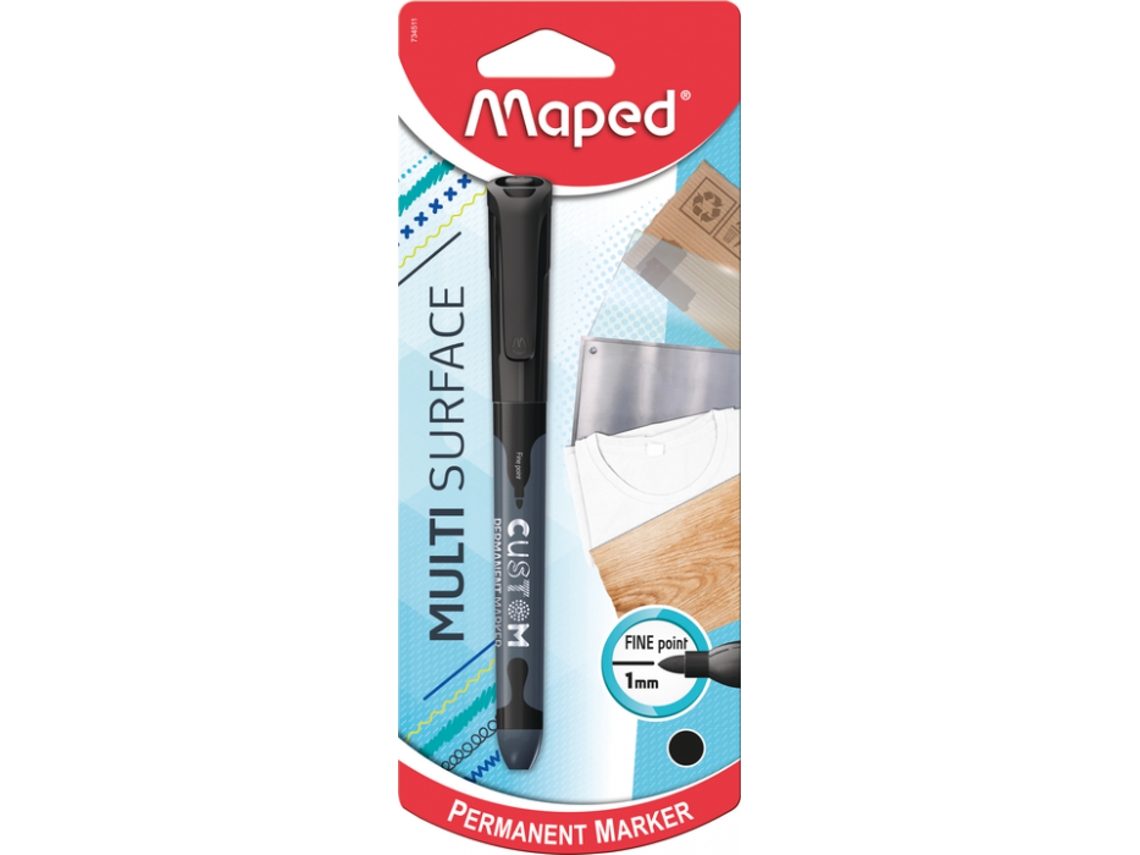 Marcador Perm. Maped Multi Usos Preto X1 BLS