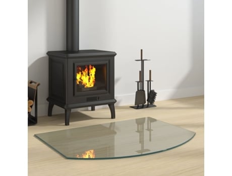 vidaXL Placa de vidrio para chimenea 80x60 cm