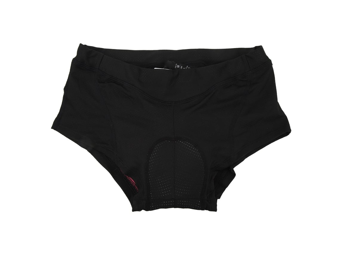 Calcinha de ciclismo feminina Rebe respirável, com proteção 3D e absorção de impacto, preta, tamanho M.