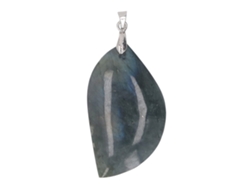 Colgante Ligero De Labradorita Con Forma De Hoja, Cristal Natural, Collar Versátil.