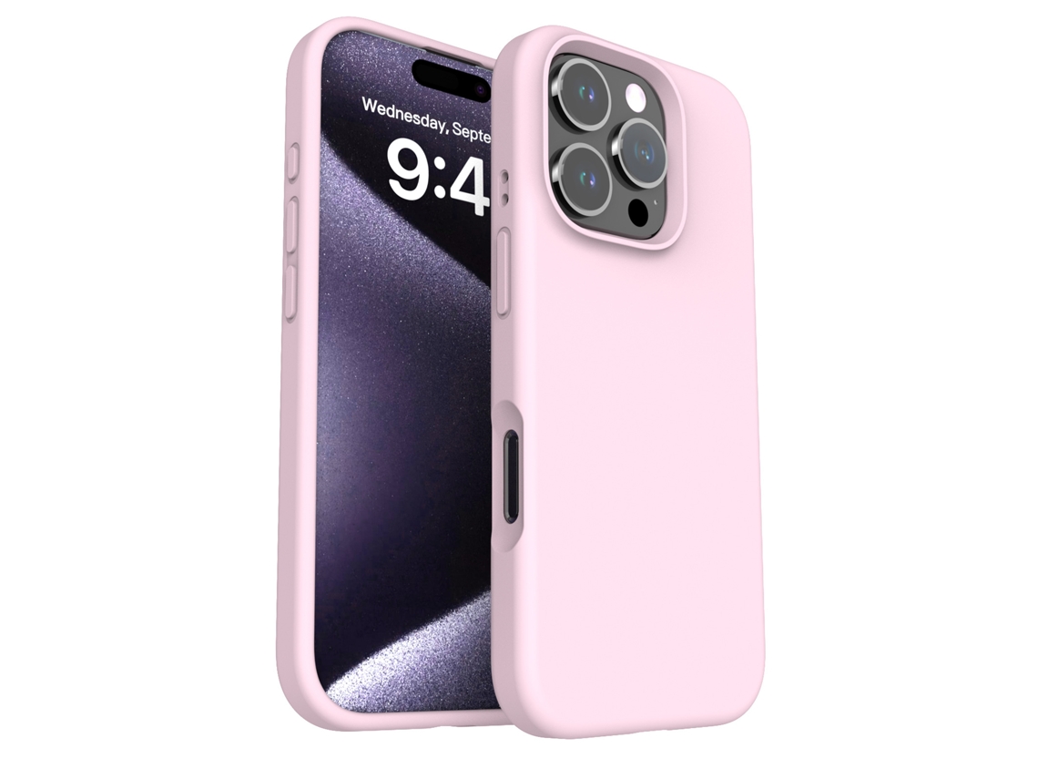 (rosa, Iphone 16 Pro Max) Funda Para Teléfono Sencilla, De Color Liso Y Resistente A Los Golpes, Compatible Con Iphone, De Silicona Líquida.
