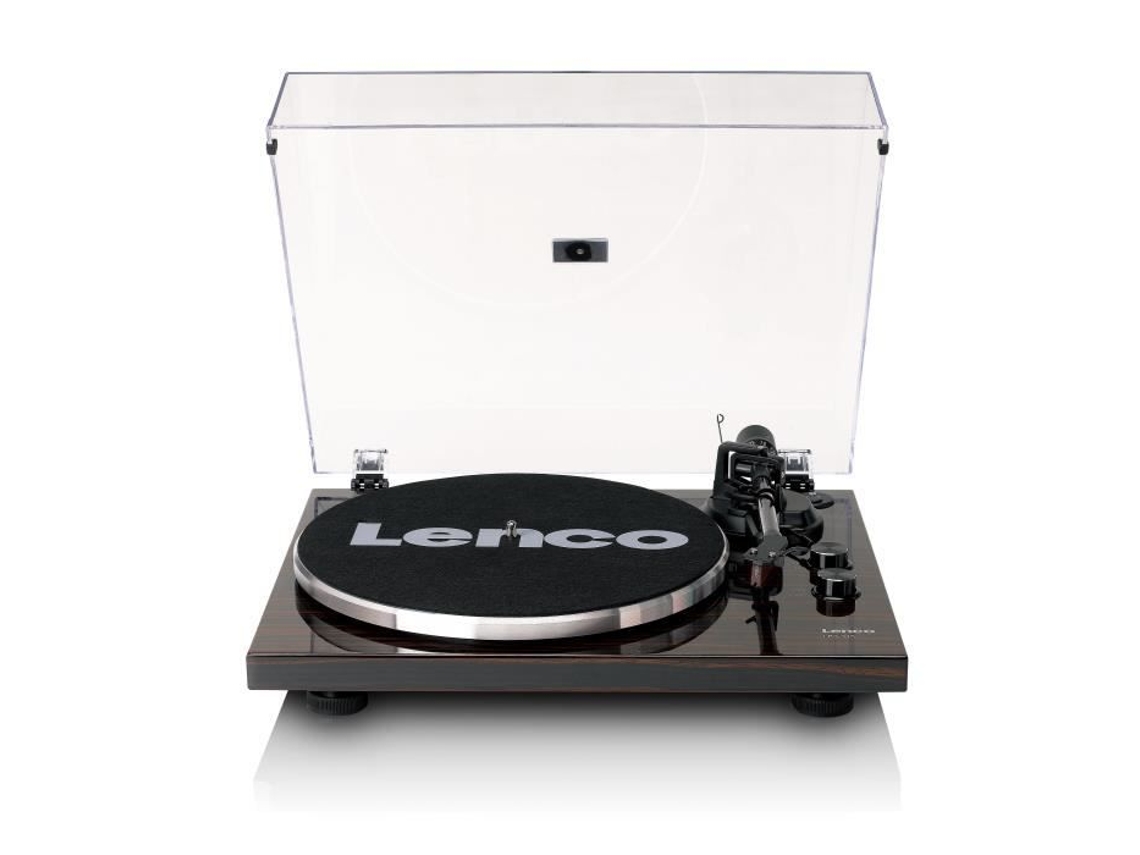 Tocadiscos Bluetooth LENCO Lbt-345Wa con cartucho Ortofon 2M rojo y estabilizador de plato de nogal cromado