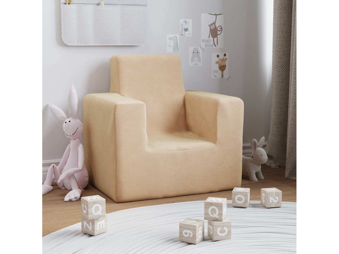 Sofá Para Niños | Sofá Infantil Felpa Suave Color Crema Wsd704390