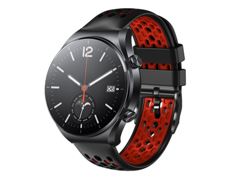 Correa de reloj inteligente para Xiaomi MI Watch S1 Correa de reloj de silicona transpirable de dos colores de 22 mm (negro + rojo)