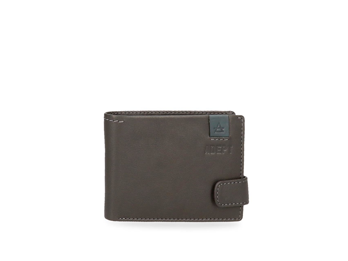 Cartera Max de piel antracita Adept