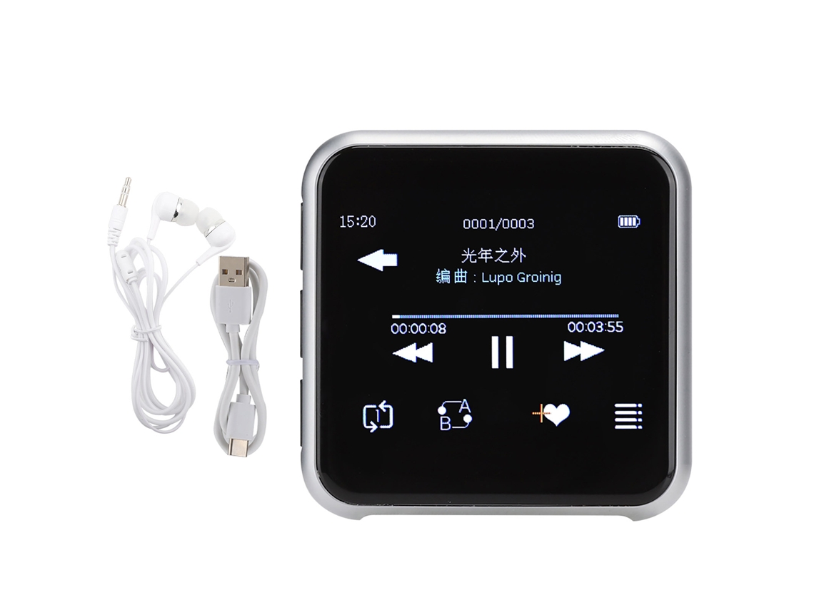 Reproductor de música (pantalla táctil de 2,3 pulgadas, Bluetooth 5.0)