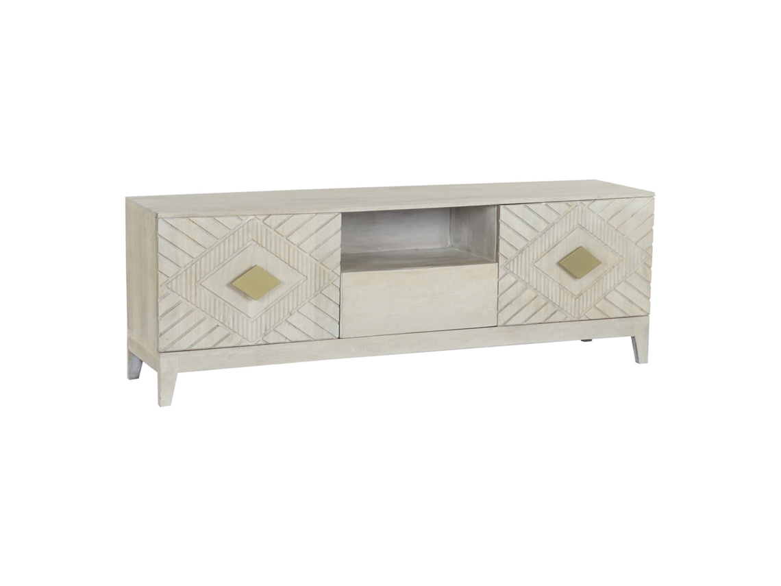 Mueble Tv Mango Metal Rombo Beige 175x40x60cm