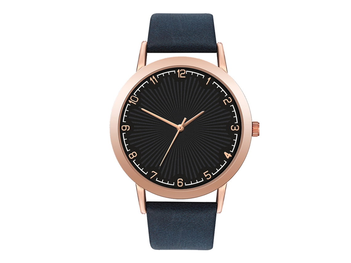 Reloj De Pulsera Analógico De Cuarzo Unisex, Estilo Moderno, Con Correa De Pu (espejo Azul Negro)