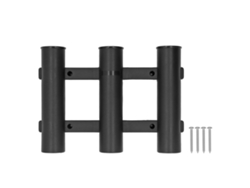 Soporte Para Cañas De Pescar De Abs Con 3 Tubos, Rejilla De Soporte, Accesorio Para Pesca En Agua Dulce, Agua Salada, Kayak Y Yate - Negro