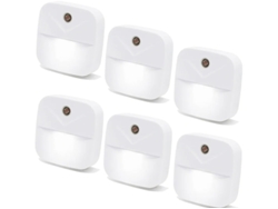 Paquete de 6 luces nocturnas LED blancas con enchufe y sensor inteligente de anochecer a amanecer de Bestvite.