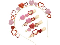 Bandeau And Pinces à Cheveux En Alliage Forme Cœur 5 Pièces Para Saint, Valentin Accesorios Décor...