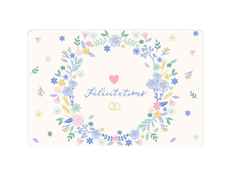 Tarjeta doble KIUB Des Plumes Et Des Fleurs Félicitations