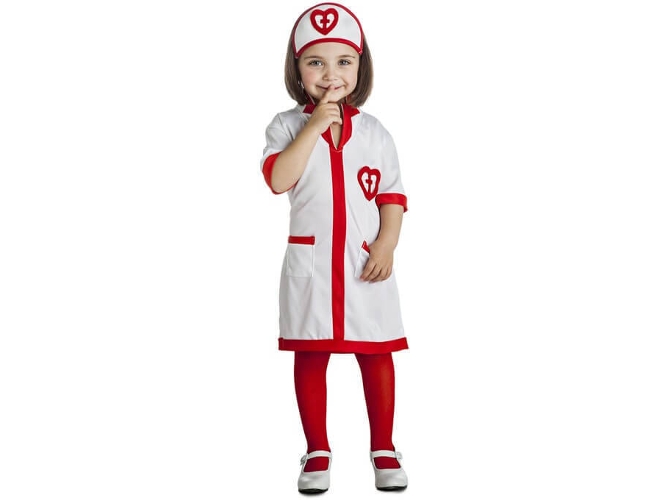 Disfraz de Niña DISFRAZZES Enfermera Corazones (Talla: 5 a 6 años)