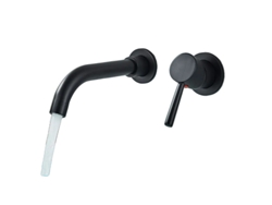 Grifo para lavabo de baño, control monomando, acabado negro mate