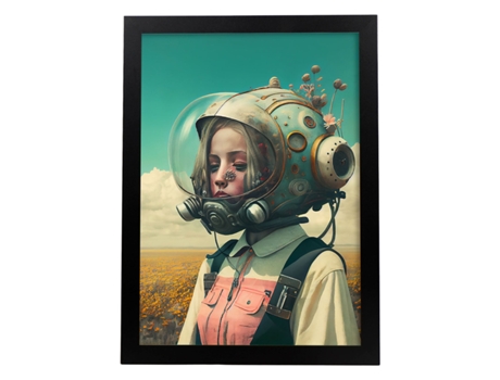 NACNIC Poster Pensativo En Estilo Surrealismo Cinematográfico Ilustraciones Y Grabados De Historieta Abstracta Y Artística A4 Marcos Blancos