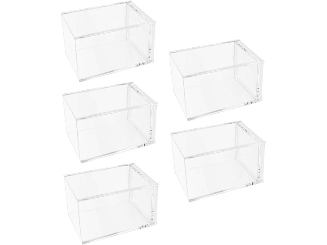 Juego de 5 portalápices acrílicos transparentes, organizador de escritorio para lápices y bolígrafos.
