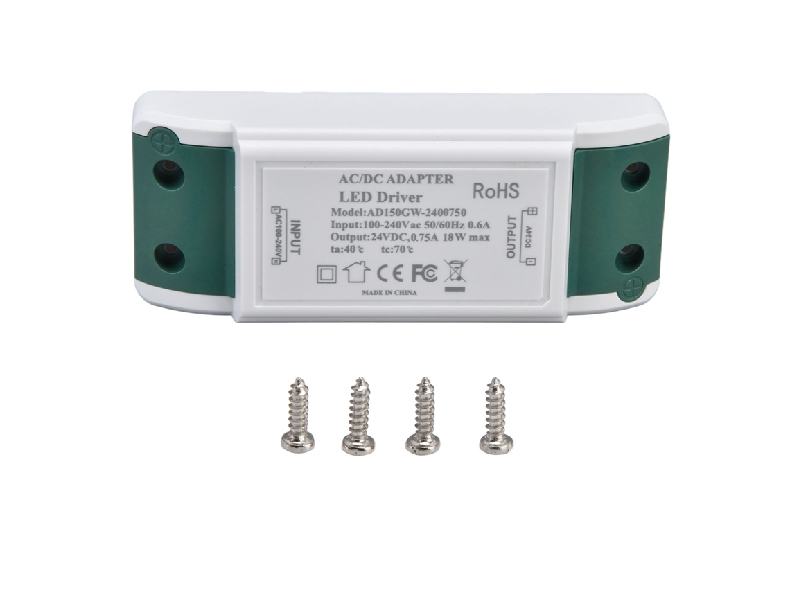2026-controlador Led 24v Cc 0.75a 18w Transformador De Corriente Constante Para Tiras Led Ac100-240v Funcionamiento Silencioso