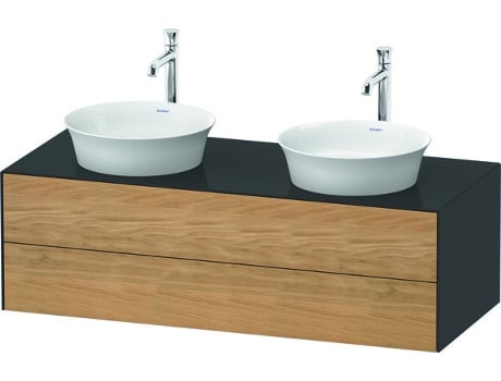 DURAVIT Tulip blanco, mueble de baño colgado en la pared, ancho 1300 x profundidad 550mm, con 2 cajones, con tecnología tip-on, WT4988B
