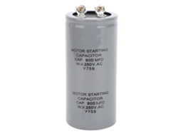 Condensador De Arranque Cd60 De 800 Mfd Y 250 Vca Con Carcasa De Plástico Y Pasador Roscado.