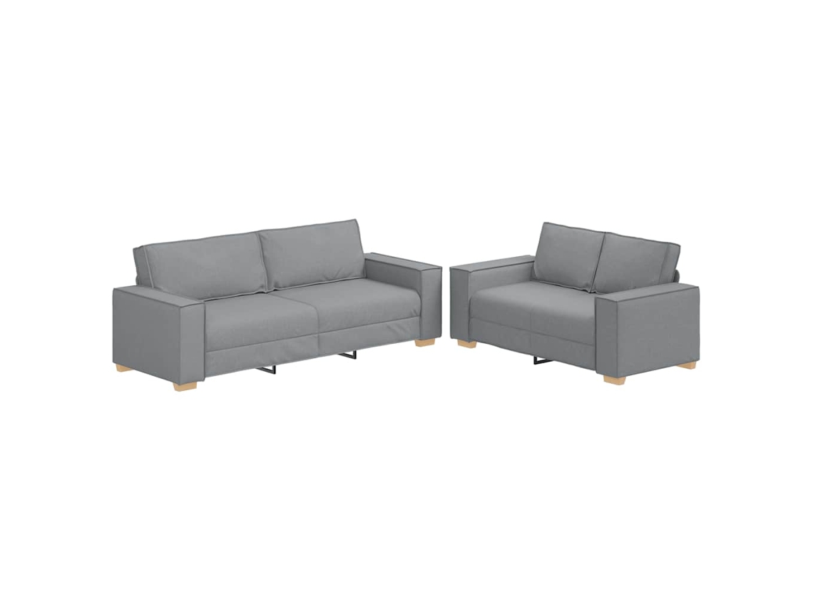 Maison Exclusive - Juego De Sofás Con Cojines 2 Piezas Tela Gris Claro