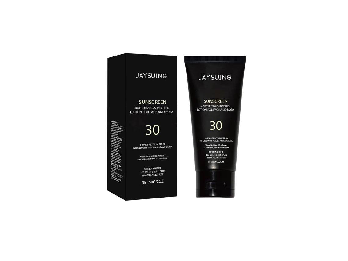 Protector solar de alto factor de protección solar (SPF), crema hidratante ligera para piel sensible.